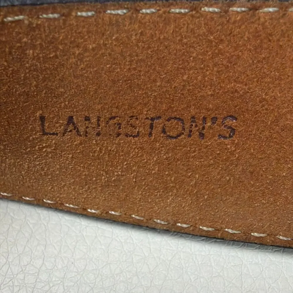 Langstons Belt Lizard Grain Cow Hide Size 38 Gray Western Belts Cowboy Belt